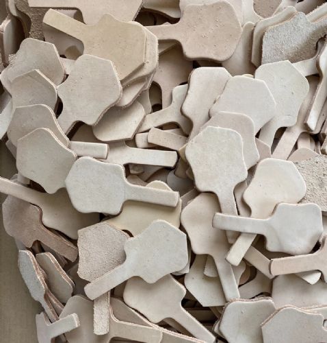 100 of Leather Key Fob Blanks - Nat. Veg